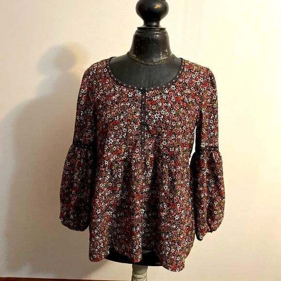 Max Studio BOHO Earthy Bloom Floral top, size M - Picture 1 of 3